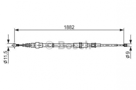 Трос, стояночная тормозная система BOSCH 1987482193 (фото 1)