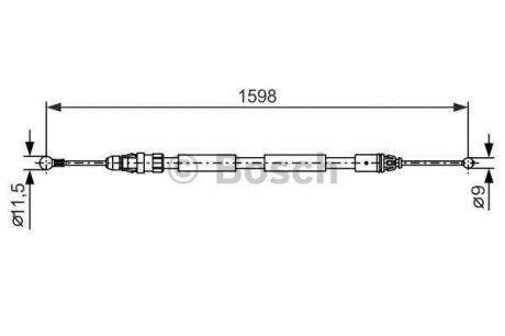 Трос, стояночная тормозная система BOSCH 1987482388 (фото 1)