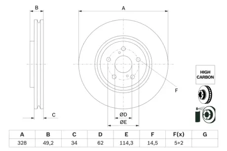Диск тормозной передний TOYOTA BZ4X BOSCH 435120R070