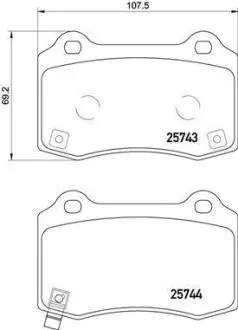 Колодки тормозные задние Tesla Model S BREMBO 1068331-00-B
