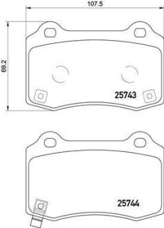 Колодки тормозные задние (система) Tesla Model X BREMBO 1068331-00-C