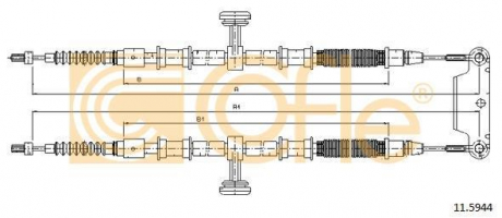 Трос стояночного тормоза COFLE 11.5944 (фото 1)