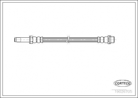 Шланг тормозной гидравлический CORTECO 19026705 (фото 1)