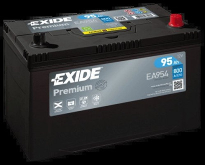 Аккумулятор 95Ah-12v PREMIUM (302х171х222), R, EN800 EXIDE EA954