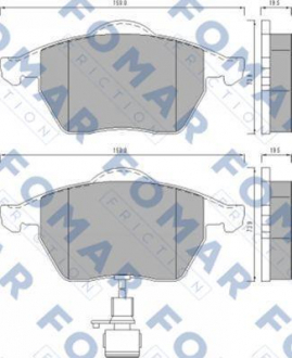 Колодки гальмівні дискові FOMAR FO 495781 (фото 1)