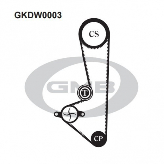 Комплект ремня ГРМ Aveo 1.2 GMB GKDW0003 (фото 1)