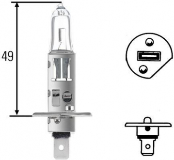 Лампа H1.12V 55W Дальнє світло (в лінзу ближній) HELLA 8GH002089-131 (фото 1)