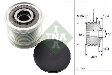Шків генератора MB (в-во) INA 535014010 (фото 1)