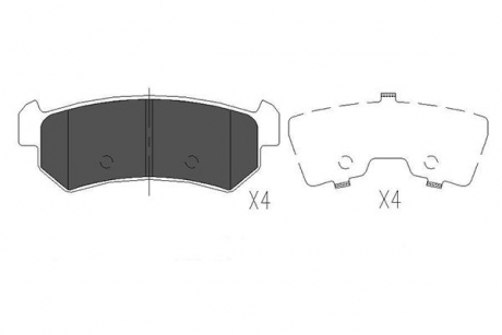 Колодки гальмівні задні Lacetti / Nubira 03- KAVO KBP-1007 (фото 1)