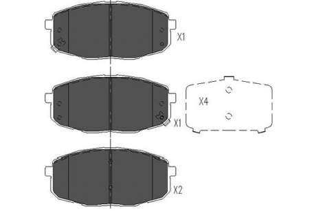 Гальмівні колодки дискові KAVO KBP-4004 (фото 1)