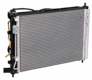 Блок охлаждения Hyundai Solaris/KIA Rio (10-) AT (радиатор+конденсор+вентилятор) LUZAR LRK 081L4 (фото 1)