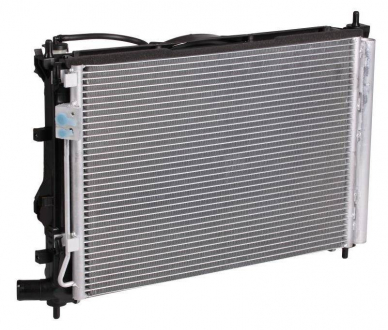 Блок охлаждения Hyundai Solaris/Kia Rio (10-) MT (радиатор+конденсер+вентилятор) LUZAR LRK 08L4 (фото 1)