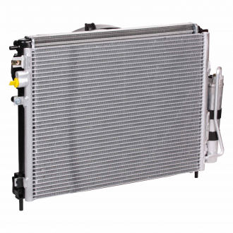 Блок охолодження (радіатор + Конденсер + вентилятор) для а / м Renault Logan (04-) AC + LUZAR LRK 0982 (фото 1)