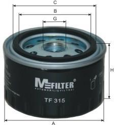Фільтр масляний двигуна DACIA, RENAULT M-FILTER TF315 (фото 1)