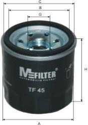 Фильтр масляный двигателя MAZDA, NISSAN, RENAULT M-FILTER TF45 (фото 1)