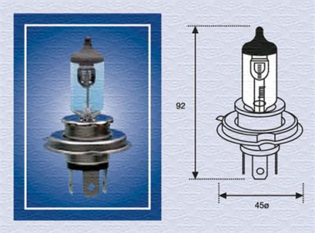 Лампа H4 24V 75/70W P43t (кор.код. H4 24) MAGNETI MARELLI 002156100000 (фото 1)