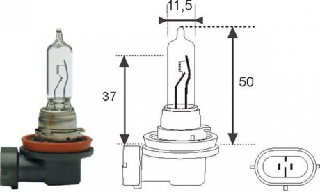 Лампа накаливания H9 12V 65W PGJ19-5 MAGNETI MARELLI 002548100000 (фото 1)