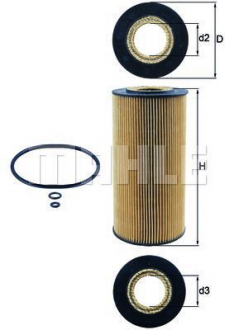 Фильтрующий элемент масляного фильтра MB - SPRINTER, VITO MAHLE KNECHT OX 123/1D (фото 1)
