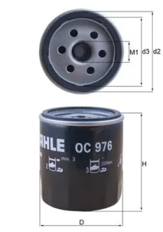 Фильтр масляный PSA,Fiat,Lancia,Suzuki,Toyota MAHLE MAHLE KNECHT OC976