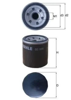 Фильтр масляный CHEVROLET AVEO (T250, T255) 1.2 (Knecht-Mahle) MAHLE MAHLE KNECHT OC996
