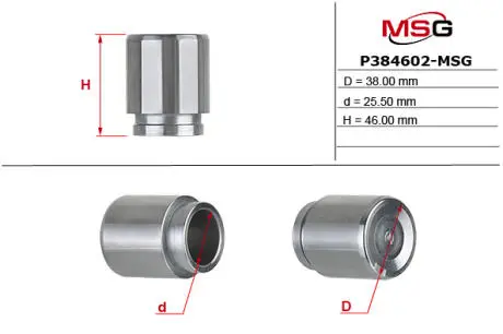 Поршень суппорта тормозного NISSAN Leaf 10-17, Leaf 18- MSG P384602
