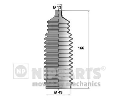 Комплект пильовика, рульове управління NIPPARTS J2840900