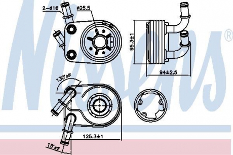Радиатор масляный FIAT DOBLO (119, 223) (01-) 1.9 JTD NISSENS 90794