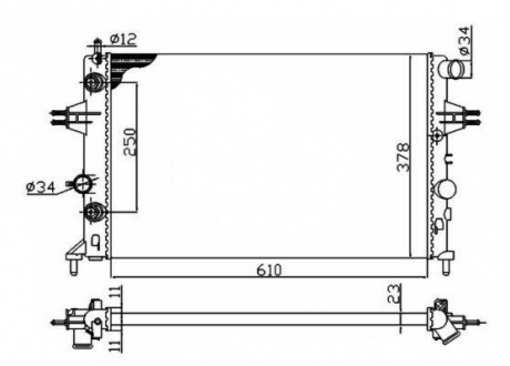 Радіатор системи охолодження двигуна NRF 50562A (фото 1)