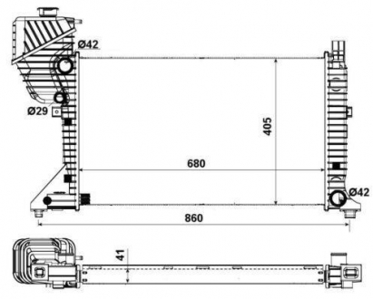 Радиатор системы охлаждения двигателя NRF 55348A