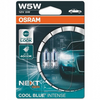 Лампа вспомогат. освещения W5W 12V 5W W2.1x9.5d COOL BLUE Intense (2 шт) blister OSRAM 2825CBN-02B (фото 1)