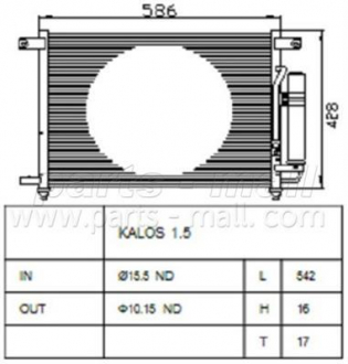 Конденсер кондиционера PMC Aveo 1,41,5 PARTS-MALL PXNCC-019