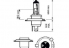 Лампа накаливания H4 12V 60 / 55W P43t-38 LongerLife Ecovision 2шт PHILIPS 12342LLECOS2 (фото 3)