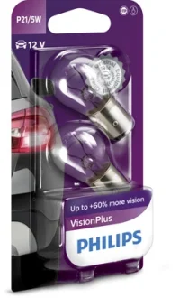Лампа накаливания P21/5WVisionPlus12V 21/4W BAY15d PHILIPS 12499VPB2