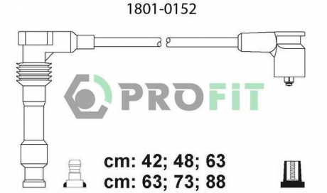 Комплект кабелів високовольтних PROFIT 1801-0152 (фото 1)