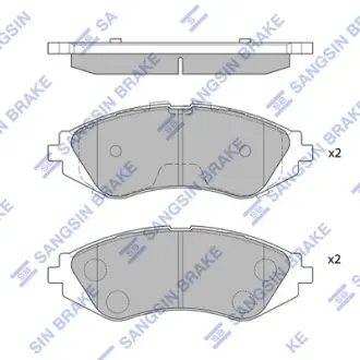 Комплект гальмівних колодок з 4 шт. дисків SANGSIN HQ SP1077