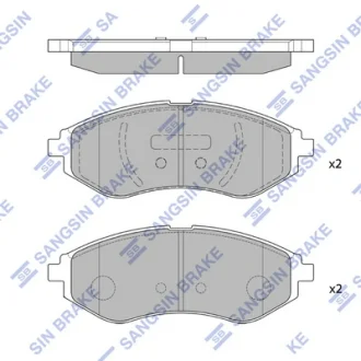 Тормозные колодки дисковые передние Hi-Q SANGSIN HQ SP1158