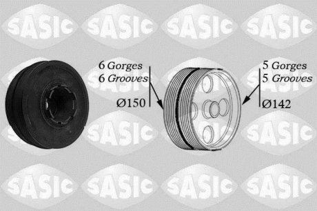 Ременный шкив, коленчатый вал SASIC 9001810 (фото 1)