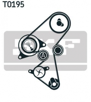 Роликовый модуль натяжителя ремня (ролик, ремень, помпа) SKF VKMC 03259