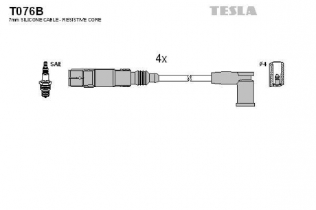 Комплект кабелів високовольтних TESLA T076B (фото 1)