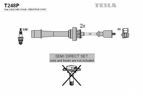 Комплект кабелів високовольтних TESLA T248P (фото 1)