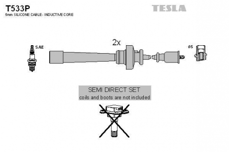 Комплект кабелів високовольтних TESLA T533P (фото 1)