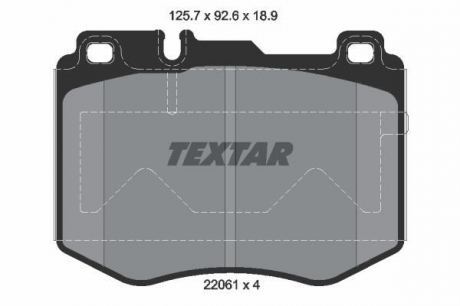 Гальмівні колодки дискові TEXTAR 2206101 (фото 1)