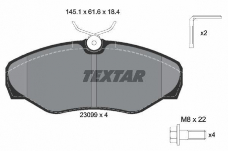 Тормозные колодки дисковые TEXTAR 2309902 (фото 1)