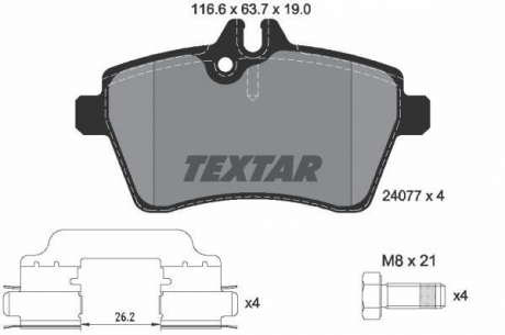 Тормозные колодки дисковые TEXTAR 2407702 (фото 1)