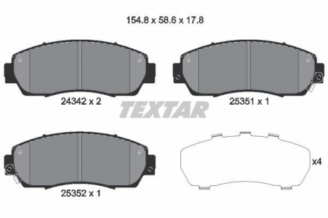 Гальмівні колодки дискові TEXTAR 2434201 (фото 1)