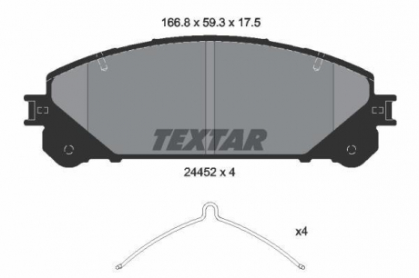 Гальмівні колодки дискові TEXTAR 2445201 (фото 1)