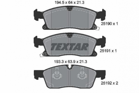 Тормозные колодки дисковые TEXTAR 2519001 (фото 1)