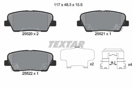 Тормозные колодки дисковые TEXTAR 2552001 (фото 1)