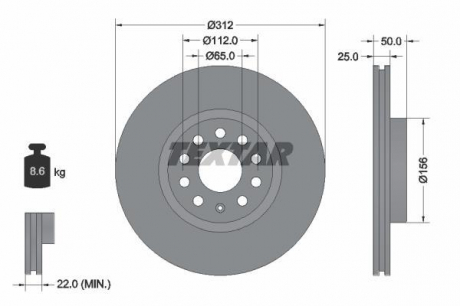 Тормозной диск TEXTAR 92120505 (фото 1)