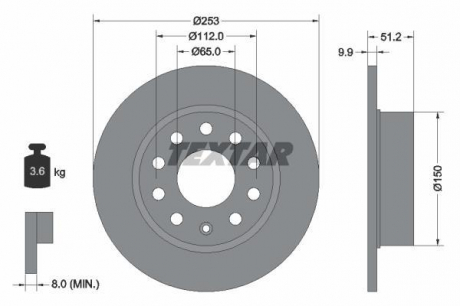 Гальмівний диск PRO TEXTAR 92120903 (фото 1)